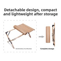 Table pliante d'extérieur en bois de hêtre massif Egg Roll KTW-366D