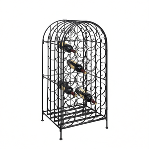 Porte-vin en métal pour 35 bouteilles, design vintage, fer durable, style rectangulaire classique, pour la maison, le bar ou les fêtes - Product Image 1