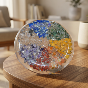 Plaque d'orgone Chakra en améthyste, pierres naturelles, spirale en cuivre, 4 pouces, Crystalexport.com, modèle Org-Oth-020, équilibrage énergétique Vastu - Product Image 4