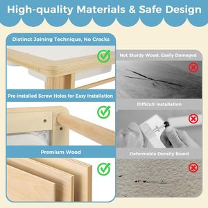 <span class=keywords><strong>Tavolo</strong></span> Sensoriale per Bambini 1-3 Anni, Set <span class=keywords><strong>Tavolo</strong></span> e Sedia in Legno con Pannelli Reversibili e 2 Contenitori per Sabbia - Product Image 6