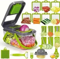 Multifunctionele handmatige plastic groentehakker, rasp, snijder, keukenmes, knoflookhakker