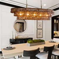 Lustre LED doré de style français pour salon, salle à manger et hall, éclairage vintage rétro de luxe