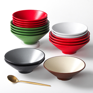 Ciotole in Melamina Bicolore, Vendita all'Ingrosso, Ciotola Rotonda Ecologica, Stoviglie Infrangibili per Ristoranti, Ciotola per Noodles di Grado Alimentare - Product Image 1