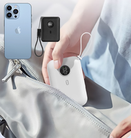 Power Bank Mini 10000mAh dengan Kabel Tipe-C, Layar LED Digital, Logo Custom, Kabel Terintegrasi, 22.5W, Tahun 2026