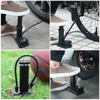 Pompe à air portable pour vélo et moto, en alliage d'aluminium, à commande au pied, haute pression 100 PSI, avec manomètre.