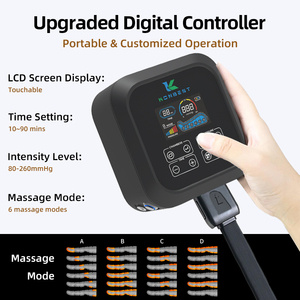 Tıbbi elektrikli şişme taşınabilir bacak hava sıkıştırma çizmeler 6 odaları 30-260mmHg basınç ile ev kullanımı için şarj edilebilir - Product Image 2