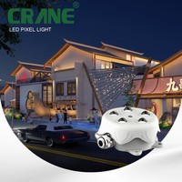 Source de lumière ponctuelle à 5 têtes, lampe décorative extérieure colorée, source de lumière LED à pixels
