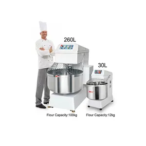 Mesin mixer adonan kue, 20L 30L 40l 50l 60l 80l 150l 250l industri spiral komersial roti tepung adonan kue