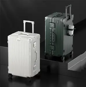2023 nouveau style PC allumimum cadre chariot sacs grande capacité valise bagages multifonctionnel sac de voyage avec porte-gobelet
