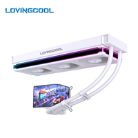 LOVINGCOOL Prix de gros Écran de refroidissement à eau incurvé 3D magnétiquement attachable 360 mm AIO Ventilateur liquide ARGB pour boîtiers d'ordinateur
