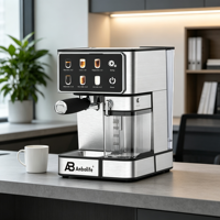 Cafetera Espresso Anbolife de Acero Inoxidable, Programable, con Espumador de Leche Automático y Bomba de 20 Bares