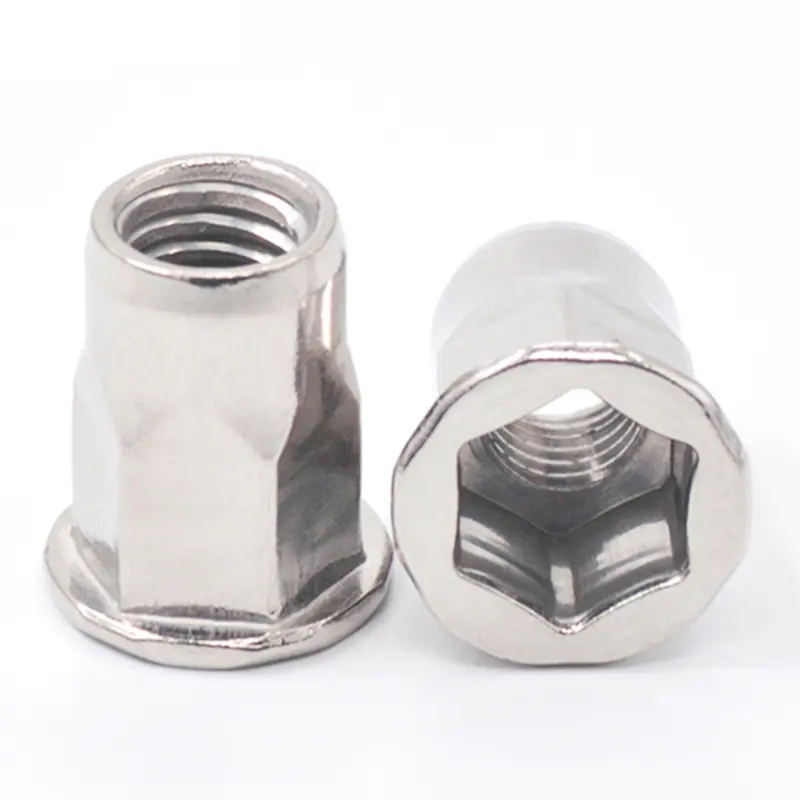 Stainless Steel FlatヘッドHalf Semi Hex Body Close End Blind Rivet Nuts