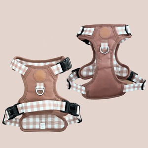 Logo karet personalisasi & Aksesori Bebas tarik layanan Esa sabuk dada hewan peliharaan dudukan produsen tali kekang anjing cokelat untuk anjing sedang - Product Image 2