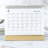 Calendrier de bureau sur pied 2027 AXE WOODZ, calendrier de table à feuilles mobiles, calendrier mensuel en papier relié par spirale, pour l'école, le bureau, la maison
