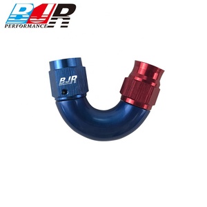 Raccords de tuyau BJR haute performance en aluminium AN3 femelle 180 degrés pour lignes de carburant E85 PTFE à débit total - Product Image 3