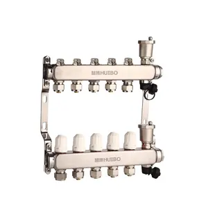 2 To 12 Loop High Quality Nickel plated Stainless steel Water Manifold Under floor Heating Manifold