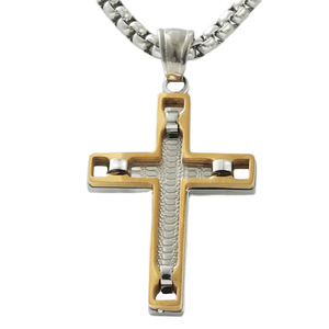 Men's Stainless Steel <b>Cross</b> Pendant Necklace Geometric Design Punk Retro Style 120118 - Product Image 1