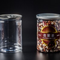 Bocaux rondes en plastique pour aliments, pièces, de qualité alimentaire, jetables, avec couvercles scellés