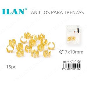 Il Rings For <b>Braids</b> 7x10mm Gold 15pc Hair <b>Accessories</b> - Product Image 3