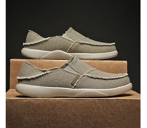 Chaussures en toile tendance pour hommes, style décontracté avec talon, chaussures décontractées pour hommes sans lacets, chaussures en toile pour hommes, chaussures décontractées d'été - Product Image 3