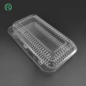 Biodegradable Transparent Plastic Food Storage Hinged Container With Airtight Lid