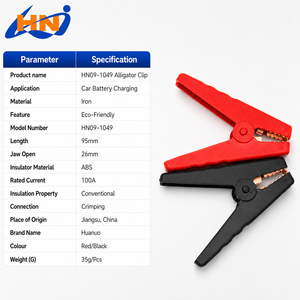 <span class=keywords><strong>Pince</strong></span> crocodile en fer nickelé 100A pour démarreur de <span class=keywords><strong>voiture</strong></span>, <span class=keywords><strong>pince</strong></span> de test, isolation écologique en PVC, <span class=keywords><strong>pince</strong></span> de batterie haute intensité - Product Image 2