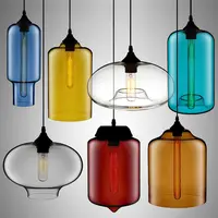 Industrielle Art Pendel leuchte Bunte Glas Pendel leuchte Kreis Kronleuchter Lampe Hängelampen für Bar