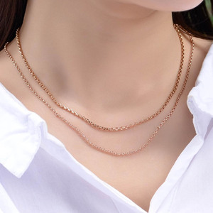 Oro amarillo Au750 Rolo cadena joyería 18K oro sólido mujeres collar cadena oro rosa 16 "18" Italia joyería - Product Image 2
