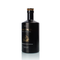 Bouteille en verre noir mat personnalisée de luxe pour spiritueux, design durable et finition lisse, idéale pour distillerie