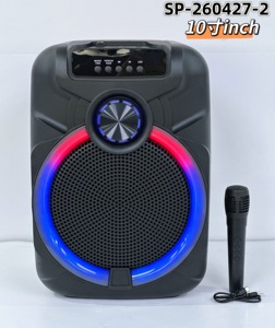 רמקול בלוטות' נייד 10 אינץ' עם תאורת RGB LED, רמקול קריוקי אלחוטי עם מיקרופון, רמקול TWS למסיבות בחוץ - Product Image 4