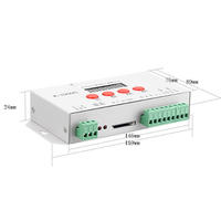 Contrôleur LED K-1000C, programmable par carte SD, contrôleur LED industriel, construction métallique, portable, contrôle des pixels programmable