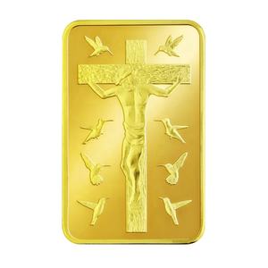 Lingotto d'Oro Puro 24k FS-Craft con Incisione dei Dieci Comandamenti di Gesù Cristo Placcato Oro - Product Image 5