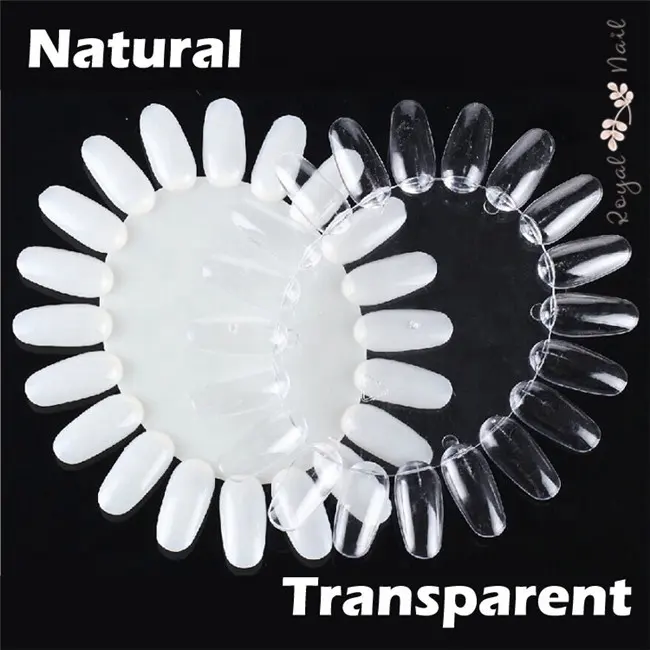 Großhandel Professional Transparente natürliche Farbe Nagellack Display Rad Runde 20 Tipps Kunststoff Nagel Farb karte