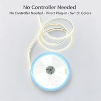 Bande LED COB sans pilote AC 220V 110V 2 fils, sans contrôleur, IP44, CCT, 8mm, 480 LED/m, changement de couleur par interrupteur, 2700K 6500K