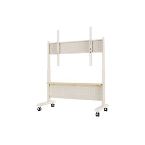 32-90 inch phổ phẳng bảng điều chỉnh cán TV đứng tầng đứng TV di động giỏ hàng với chiều cao có thể điều chỉnh núi & khay gỗ - Product Image 5