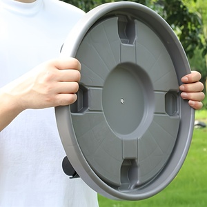 Tragbarer Garten-Tablett mit Schwenkrollen, 3 Farben, 5 Größen erhältlich, Wasserauffangschale, Runde Schale, Mobiler Blumentopf-Untersetzer für den Haushalt - Product Image 4