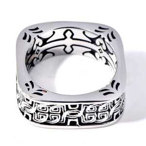 <span class=keywords><strong>Ring</strong></span>-retro phong cách nam quyền lực trò chơi tấm tròn người đàn ông Cổ Đại đặc trưng chi phối ngón tay Titan nhẫn đồ trang sức thủ công - Product Image 4