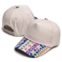 Cappellini da Baseball a 5 Pannelli Bicolore 100% Cotone, Cappelli Sportivi Personalizzabili con Logo Ricamato 3D per Uomo