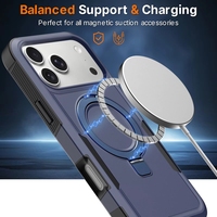 Étui de téléphone portable antichoc magnétique pour 17 18 Pro avec support de raquette, coque hybride TPU PC de haute qualité