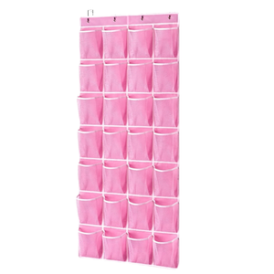 28-Pockets PVC lưới vải có thể gập lại trên cửa giá giày kích thước lớn Treo Giày tổ chức với chủ - Product Image 1