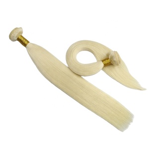 2024 vente chaude trame de cheveux russes Double trame de Machine étirée 100% faisceaux de cheveux bruts humains européens couleur blonde - Product Image 6