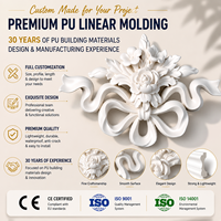 Ornement en polyuréthane à motif floral de rose avec ruban, style européen français, applique sculptée moderne, résistant à l'humidité et à la décomposition