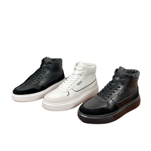 Zapatos Casuales Europeos de Piel Vacuna Nueva, Transpirables, de Piel Genuina, con Caña Alta, para Hombre, Estilo Skateboarding - Product Image 1