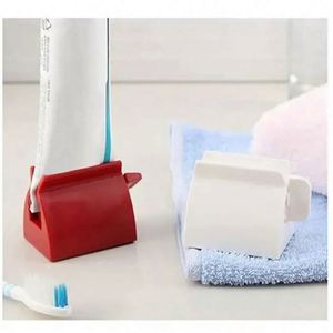 I-0235 Plastic Rolling <b>Toothpaste</b> Squeezer Dispenser Eco-Friendly Two-piece Rectangle Leaf Shape Modern Style Easy Bathroom Set - Product Image 5