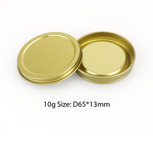 En stock – Boîte en fer blanc dorée <span class=keywords><strong>50g</strong></span> D65x20mm avec couvercle à vis réutilisable pour bonbons et sucre – Emballage alimentaire haut de gamme - Product Image 3