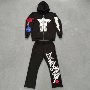 Chándal Unisex de Forro Polar Estilo Urbano Personalizado, Efecto Desgastado por el Sol, Vintage, de Invierno, Tallas Grandes, Casual, Ecológico, Estilo High Street - Product Image 2