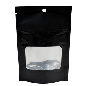 Bolsas de Mylar Negras Mate Impresas Personalizadas, Bolsa de Aluminio con Cierre Hermético y Ventana Transparente para Alimentos - Product Image 2