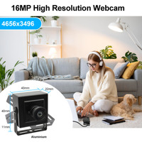 Cámara web USB Ultra HD de 16MP con gran angular de 120 grados sin parámetros de lente de distorsión Cámara USB industrial con controlador libre ajustable