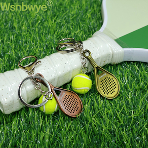 Cho mini thời trang phim hoạt hình cổ điển thăng hoa Fan DIY Kẽm hợp kim nhỏ giọt cao su bóng tennis <span class=keywords><strong>Keychain</strong></span> Dimmable ánh sáng cao - Product Image 1