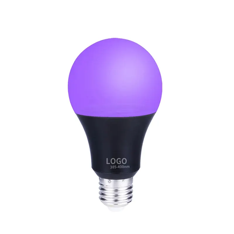 385nm-400nm uva purple light black bulb ultraviolet 9w led black light bulb for halloween haunted house decoration